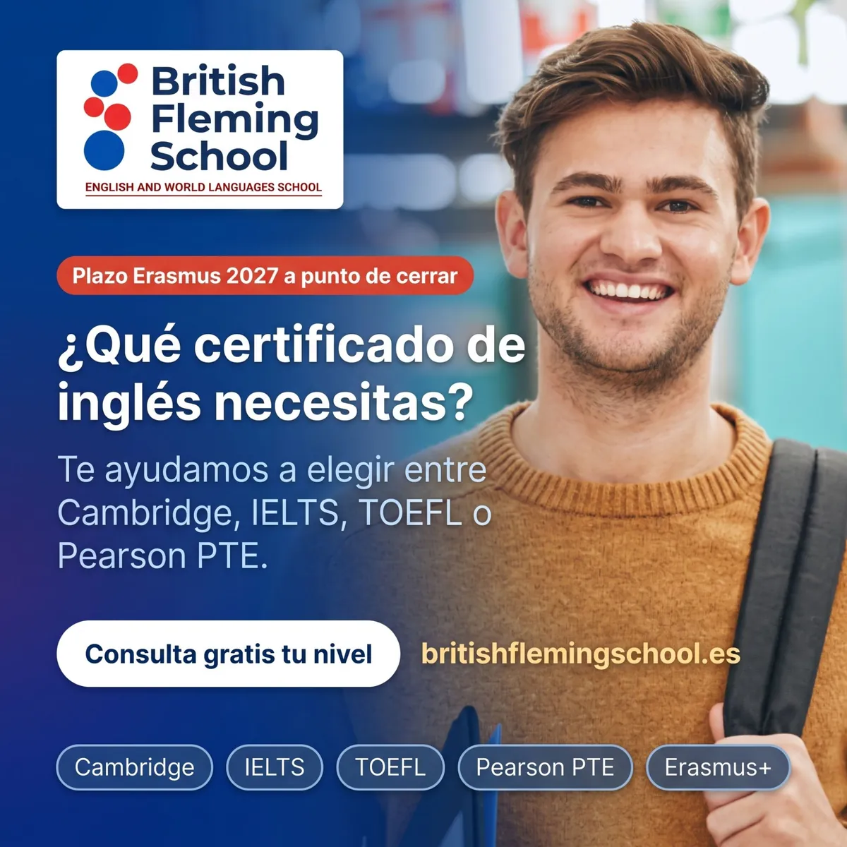 ¿Qué certificado de inglés necesitas para tu Erasmus 2027–28?