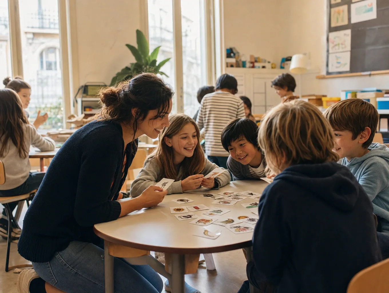 Niños aprendiendo inglés con juegos en British Fleming School